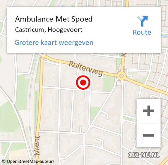 Locatie op kaart van de 112 melding: Ambulance Met Spoed Naar Castricum, Hoogevoort op 11 september 2024 13:02