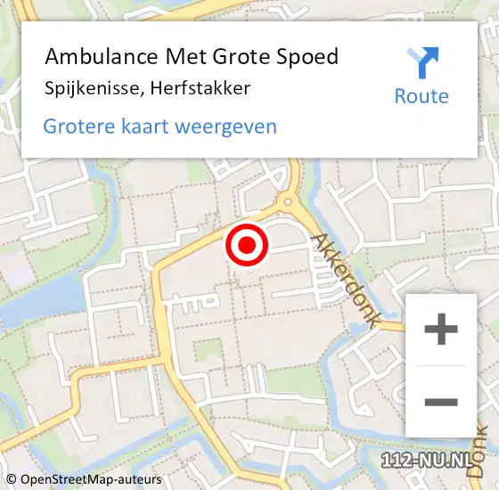 Locatie op kaart van de 112 melding: Ambulance Met Grote Spoed Naar Spijkenisse, Herfstakker op 11 september 2024 13:03