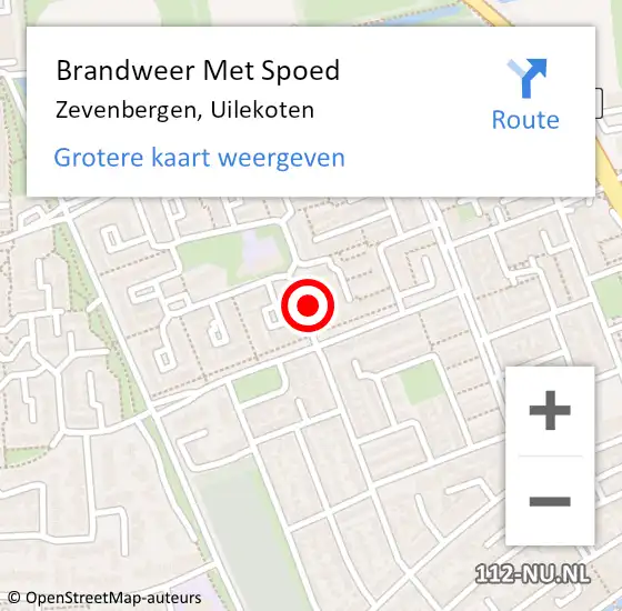 Locatie op kaart van de 112 melding: Brandweer Met Spoed Naar Zevenbergen, Uilekoten op 11 september 2024 13:29