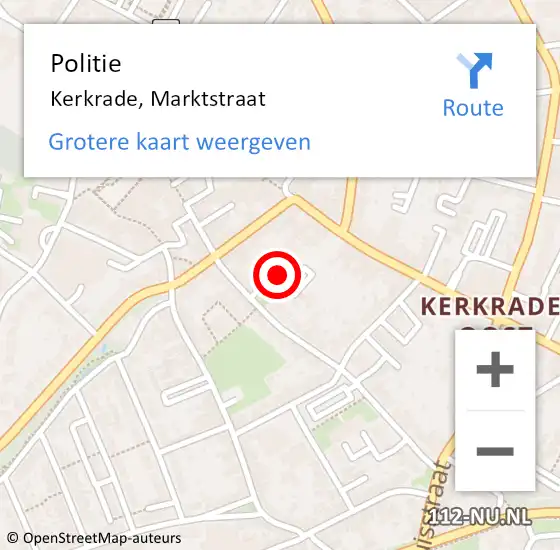 Locatie op kaart van de 112 melding: Politie Kerkrade, Marktstraat op 11 september 2024 14:03