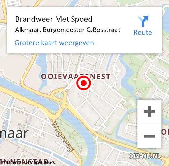 Locatie op kaart van de 112 melding: Brandweer Met Spoed Naar Alkmaar, Burgemeester G.Bosstraat op 11 september 2024 14:23