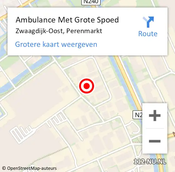 Locatie op kaart van de 112 melding: Ambulance Met Grote Spoed Naar Zwaagdijk-Oost, Perenmarkt op 11 september 2024 14:42