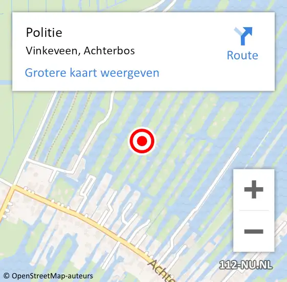 Locatie op kaart van de 112 melding: Politie Vinkeveen, Achterbos op 11 september 2024 14:47