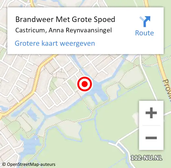 Locatie op kaart van de 112 melding: Brandweer Met Grote Spoed Naar Castricum, Anna Reynvaansingel op 11 september 2024 15:08