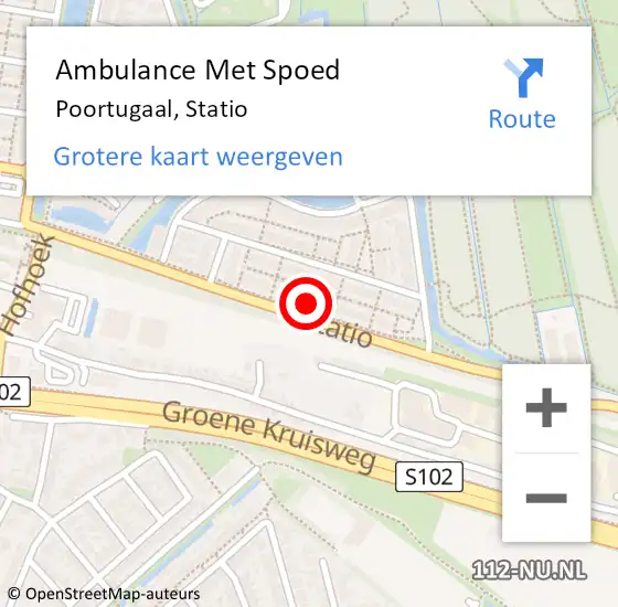 Locatie op kaart van de 112 melding: Ambulance Met Spoed Naar Poortugaal, Statio op 11 september 2024 15:16