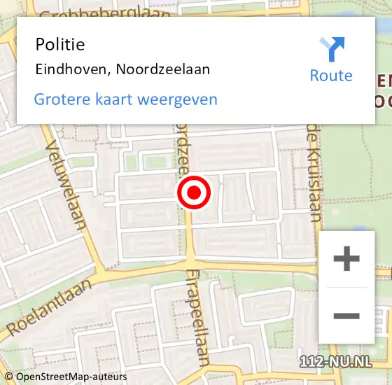 Locatie op kaart van de 112 melding: Politie Eindhoven, Noordzeelaan op 11 september 2024 15:49