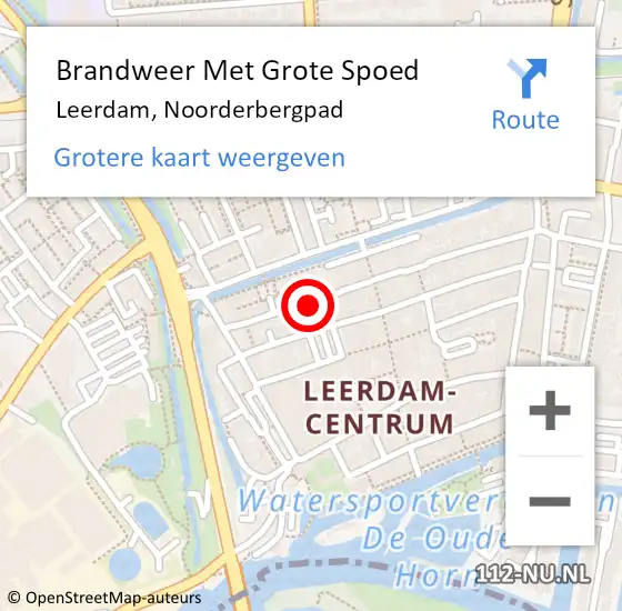 Locatie op kaart van de 112 melding: Brandweer Met Grote Spoed Naar Leerdam, Noorderbergpad op 11 september 2024 16:32