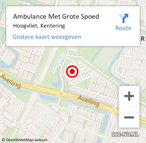 Locatie op kaart van de 112 melding: Ambulance Met Grote Spoed Naar Hoogvliet, Kentering op 11 september 2024 17:02