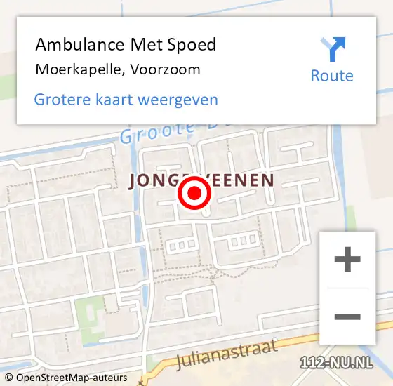 Locatie op kaart van de 112 melding: Ambulance Met Spoed Naar Moerkapelle, Voorzoom op 11 september 2024 17:40