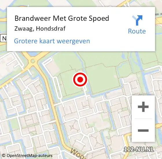 Locatie op kaart van de 112 melding: Brandweer Met Grote Spoed Naar Zwaag, Hondsdraf op 11 september 2024 18:17