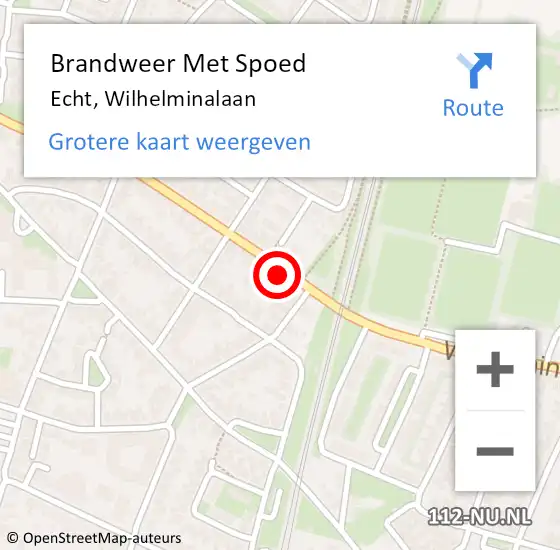 Locatie op kaart van de 112 melding: Brandweer Met Spoed Naar Echt, Wilhelminalaan op 11 september 2024 19:31