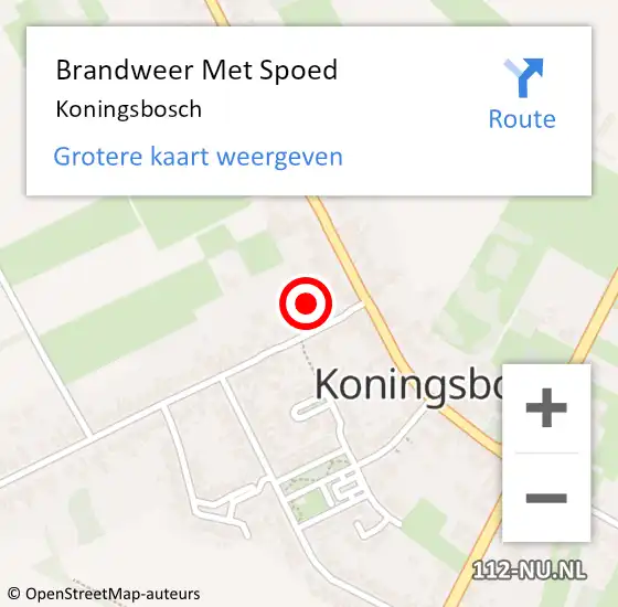 Locatie op kaart van de 112 melding: Brandweer Met Spoed Naar Koningsbosch op 11 september 2024 19:33