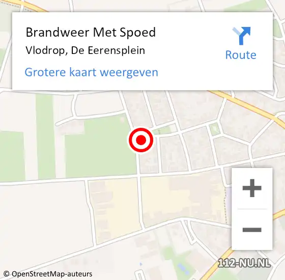 Locatie op kaart van de 112 melding: Brandweer Met Spoed Naar Vlodrop, de Eerensplein op 11 september 2024 19:35