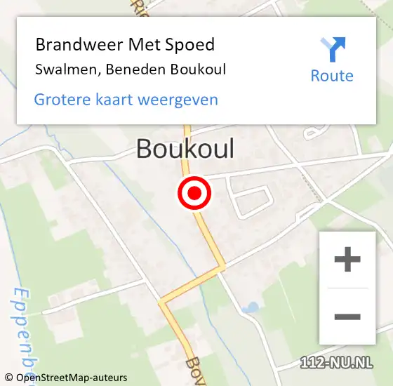 Locatie op kaart van de 112 melding: Brandweer Met Spoed Naar Swalmen, Beneden Boukoul op 11 september 2024 19:36