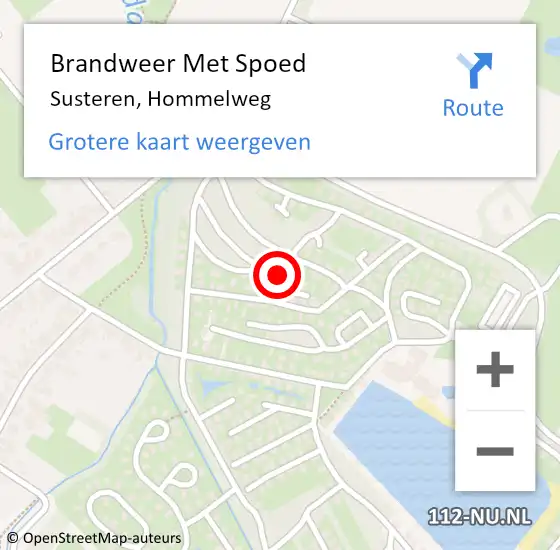 Locatie op kaart van de 112 melding: Brandweer Met Spoed Naar Susteren, Hommelweg op 11 september 2024 19:36