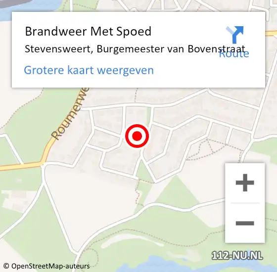 Locatie op kaart van de 112 melding: Brandweer Met Spoed Naar Stevensweert, Burgemeester van Bovenstraat op 11 september 2024 19:38