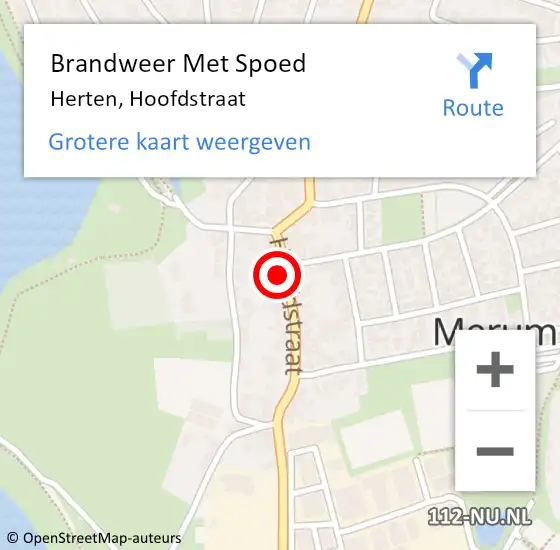 Locatie op kaart van de 112 melding: Brandweer Met Spoed Naar Herten, Hoofdstraat op 11 september 2024 19:40