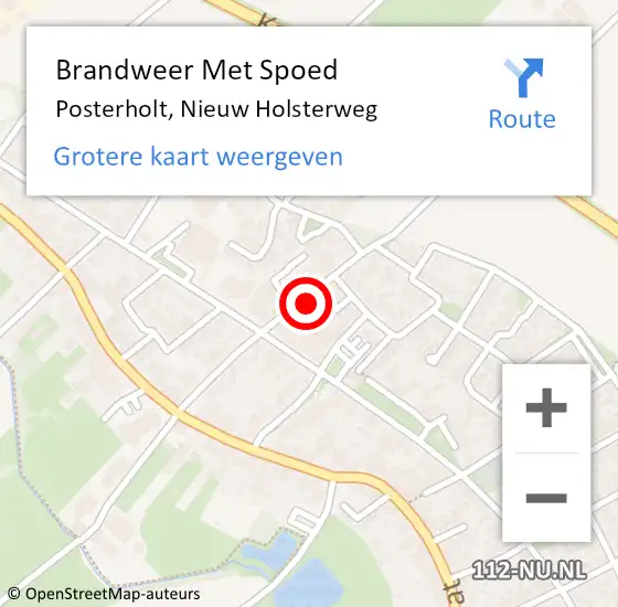 Locatie op kaart van de 112 melding: Brandweer Met Spoed Naar Posterholt, Nieuw Holsterweg op 11 september 2024 19:41