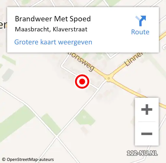 Locatie op kaart van de 112 melding: Brandweer Met Spoed Naar Maasbracht, Klaverstraat op 11 september 2024 19:44