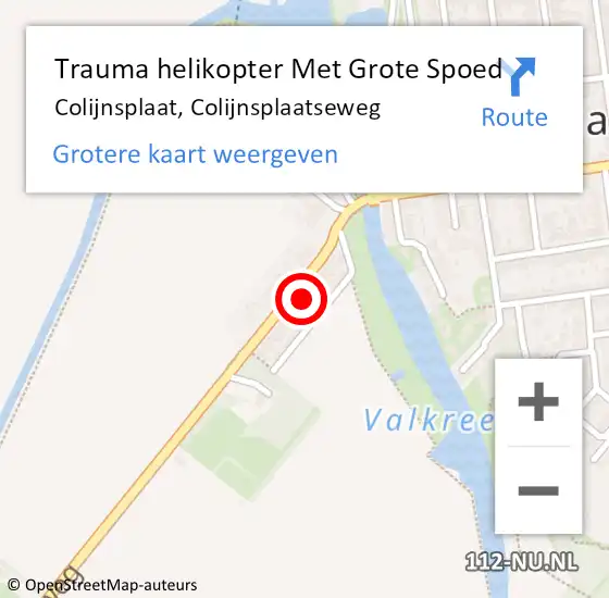 Locatie op kaart van de 112 melding: Trauma helikopter Met Grote Spoed Naar Colijnsplaat, Colijnsplaatseweg op 11 september 2024 19:48