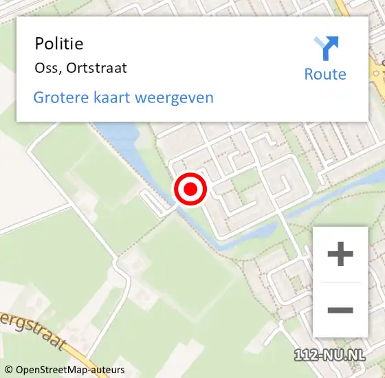 Locatie op kaart van de 112 melding: Politie Oss, Ortstraat op 11 september 2024 20:43