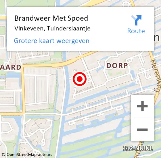 Locatie op kaart van de 112 melding: Brandweer Met Spoed Naar Vinkeveen, Tuinderslaantje op 11 september 2024 22:03