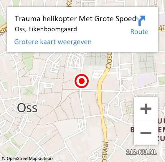 Locatie op kaart van de 112 melding: Trauma helikopter Met Grote Spoed Naar Oss, Eikenboomgaard op 11 september 2024 22:05