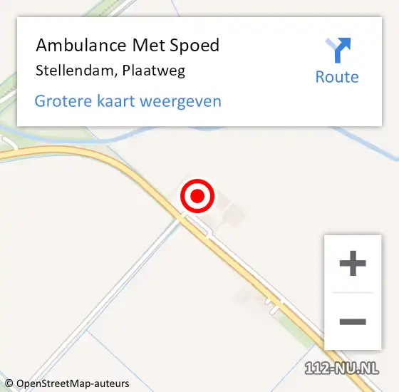 Locatie op kaart van de 112 melding: Ambulance Met Spoed Naar Stellendam, Plaatweg op 11 september 2024 22:15