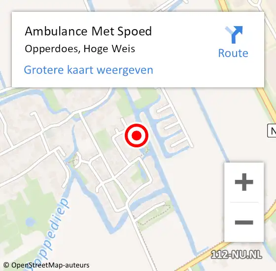 Locatie op kaart van de 112 melding: Ambulance Met Spoed Naar Opperdoes, Hoge Weis op 12 september 2024 00:42