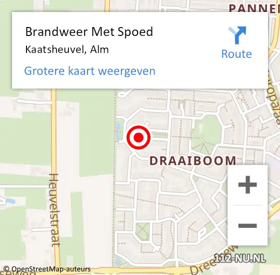 Locatie op kaart van de 112 melding: Brandweer Met Spoed Naar Kaatsheuvel, Alm op 12 september 2024 00:53