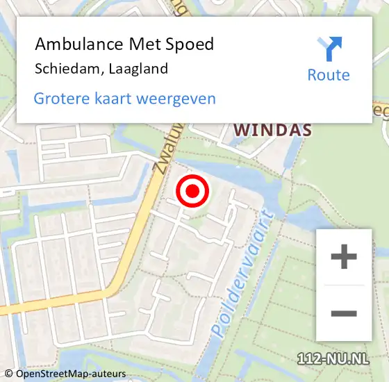 Locatie op kaart van de 112 melding: Ambulance Met Spoed Naar Schiedam, Laagland op 12 september 2024 01:27