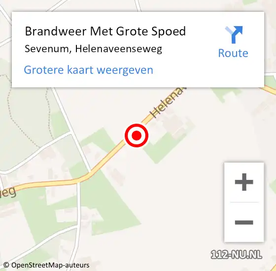 Locatie op kaart van de 112 melding: Brandweer Met Grote Spoed Naar Sevenum, Helenaveenseweg op 12 september 2024 02:27