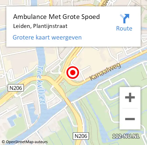 Locatie op kaart van de 112 melding: Ambulance Met Grote Spoed Naar Leiden, Plantijnstraat op 12 september 2024 05:25