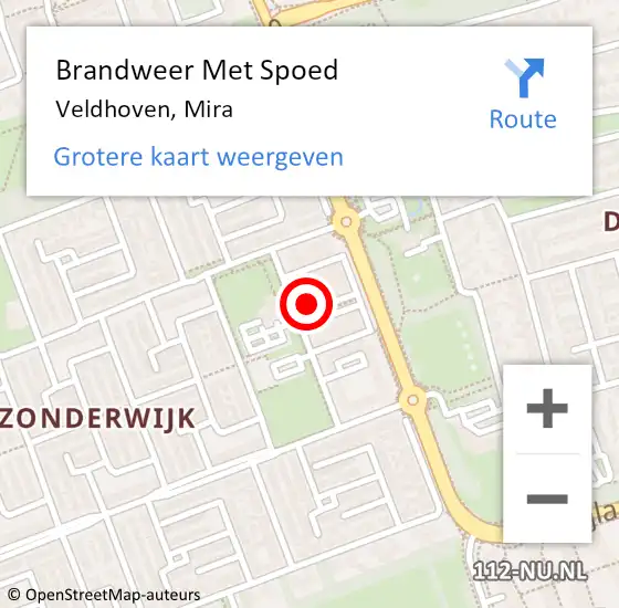 Locatie op kaart van de 112 melding: Brandweer Met Spoed Naar Veldhoven, Mira op 12 september 2024 05:49