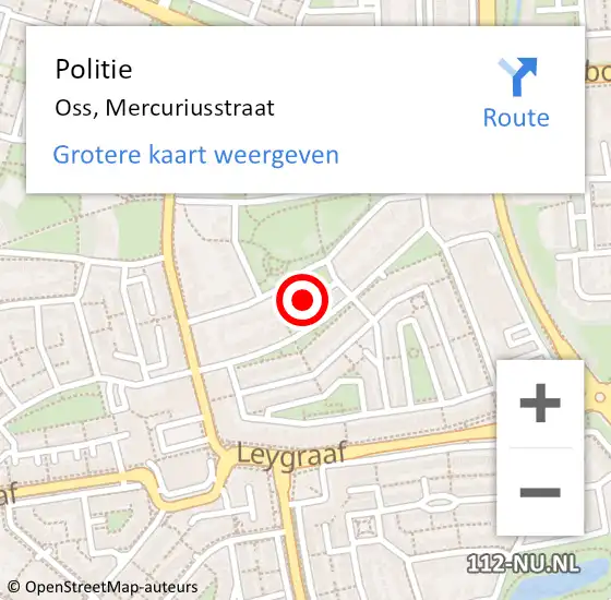 Locatie op kaart van de 112 melding: Politie Oss, Mercuriusstraat op 12 september 2024 07:19