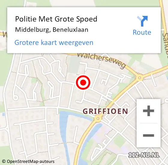 Locatie op kaart van de 112 melding: Politie Met Grote Spoed Naar Middelburg, Beneluxlaan op 12 september 2024 08:24