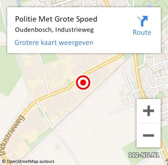 Locatie op kaart van de 112 melding: Politie Met Grote Spoed Naar Oudenbosch, Industrieweg op 12 september 2024 08:25