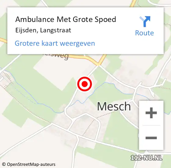 Locatie op kaart van de 112 melding: Ambulance Met Grote Spoed Naar Eijsden, Langstraat op 12 september 2024 08:57