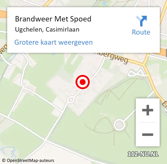 Locatie op kaart van de 112 melding: Brandweer Met Spoed Naar Ugchelen, Casimirlaan op 12 september 2024 08:59