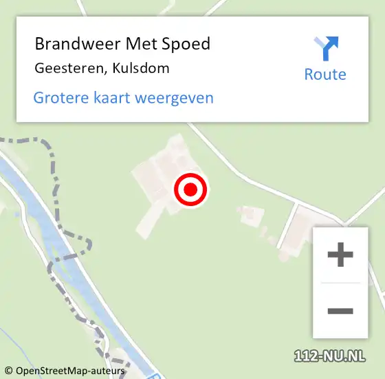 Locatie op kaart van de 112 melding: Brandweer Met Spoed Naar Geesteren, Kulsdom op 12 september 2024 09:27