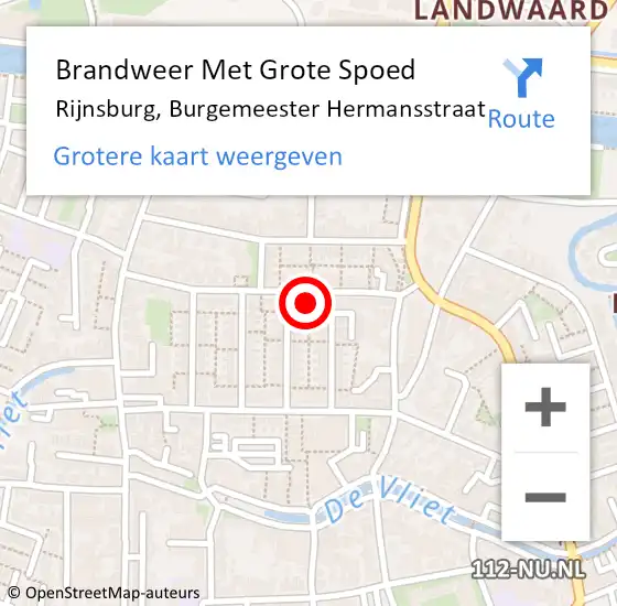 Locatie op kaart van de 112 melding: Brandweer Met Grote Spoed Naar Rijnsburg, Burgemeester Hermansstraat op 12 september 2024 09:31