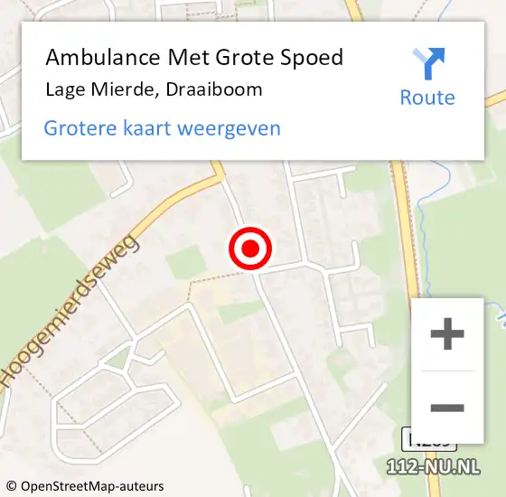 Locatie op kaart van de 112 melding: Ambulance Met Grote Spoed Naar Lage Mierde, Draaiboom op 19 oktober 2014 21:07