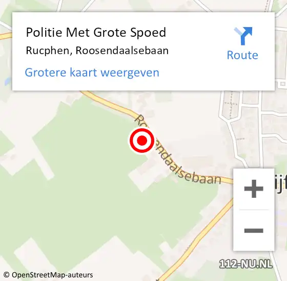 Locatie op kaart van de 112 melding: Politie Met Grote Spoed Naar Rucphen, Roosendaalsebaan op 12 september 2024 09:43