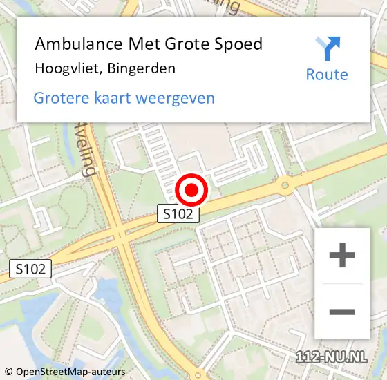 Locatie op kaart van de 112 melding: Ambulance Met Grote Spoed Naar Hoogvliet, Bingerden op 12 september 2024 09:46