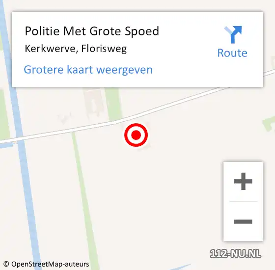 Locatie op kaart van de 112 melding: Politie Met Grote Spoed Naar Kerkwerve, Florisweg op 12 september 2024 09:47