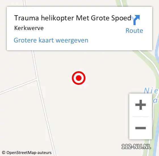 Locatie op kaart van de 112 melding: Trauma helikopter Met Grote Spoed Naar Kerkwerve op 12 september 2024 09:57