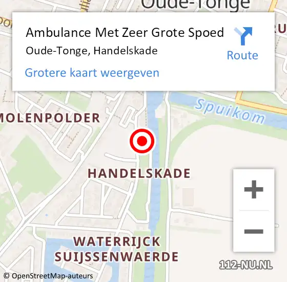 Locatie op kaart van de 112 melding: Ambulance Met Zeer Grote Spoed Naar Oude-Tonge, Handelskade op 12 september 2024 10:23