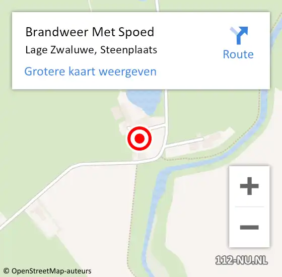 Locatie op kaart van de 112 melding: Brandweer Met Spoed Naar Lage Zwaluwe, Steenplaats op 12 september 2024 10:51