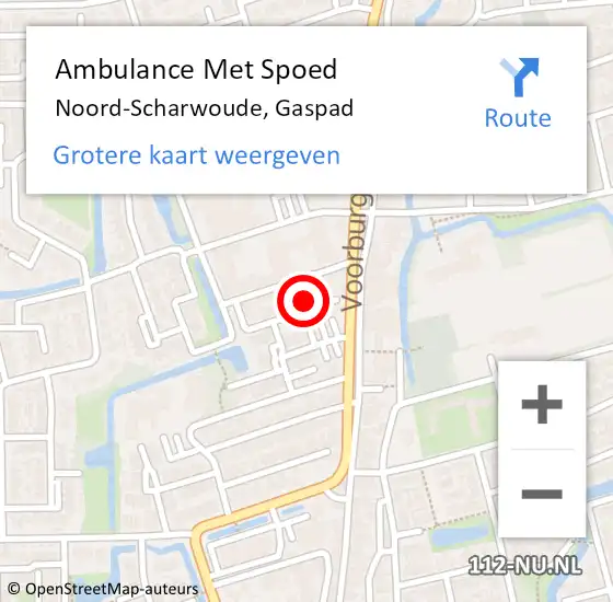 Locatie op kaart van de 112 melding: Ambulance Met Spoed Naar Noord-Scharwoude, Gaspad op 19 oktober 2014 21:26