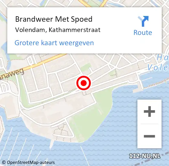 Locatie op kaart van de 112 melding: Brandweer Met Spoed Naar Volendam, Kathammerstraat op 12 september 2024 14:00